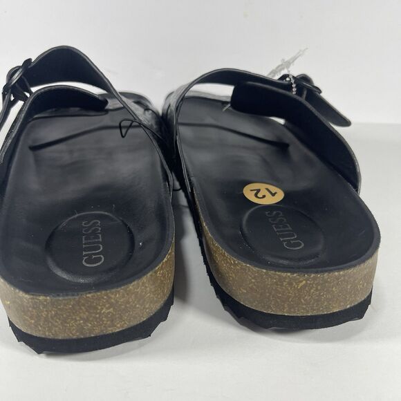 GUESS Men’s Double Strap Slide Sandals Black Logo Embossed Size 12M main image 6